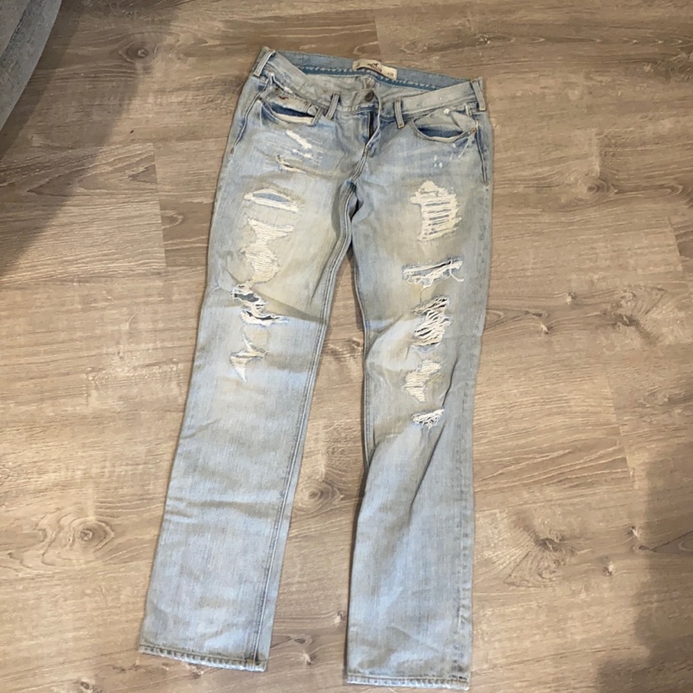 Hollister straight leg distressed jeans